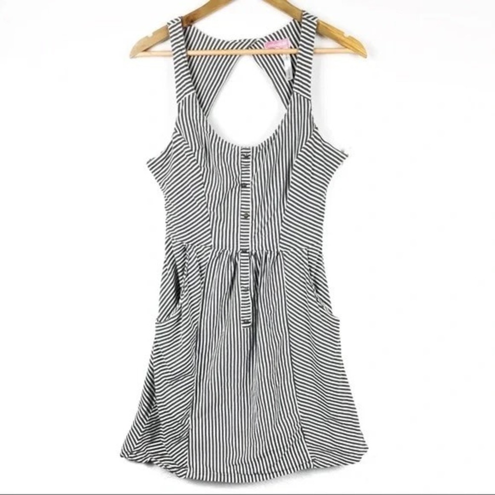 O'Neill Black White Striped Racerback Mini Dress Womens XL‎ Surf